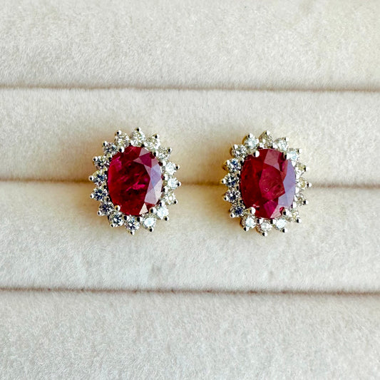 Ruby Round Earrings